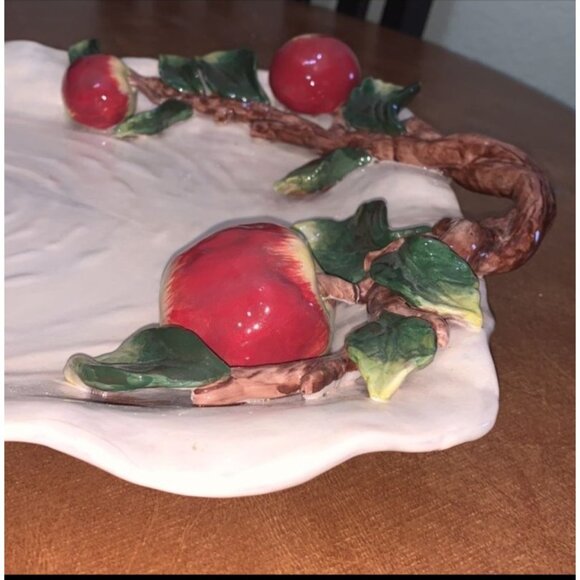 Apple-Themed Ceramic Serving Platter With Handles - Picture 4 of 11
